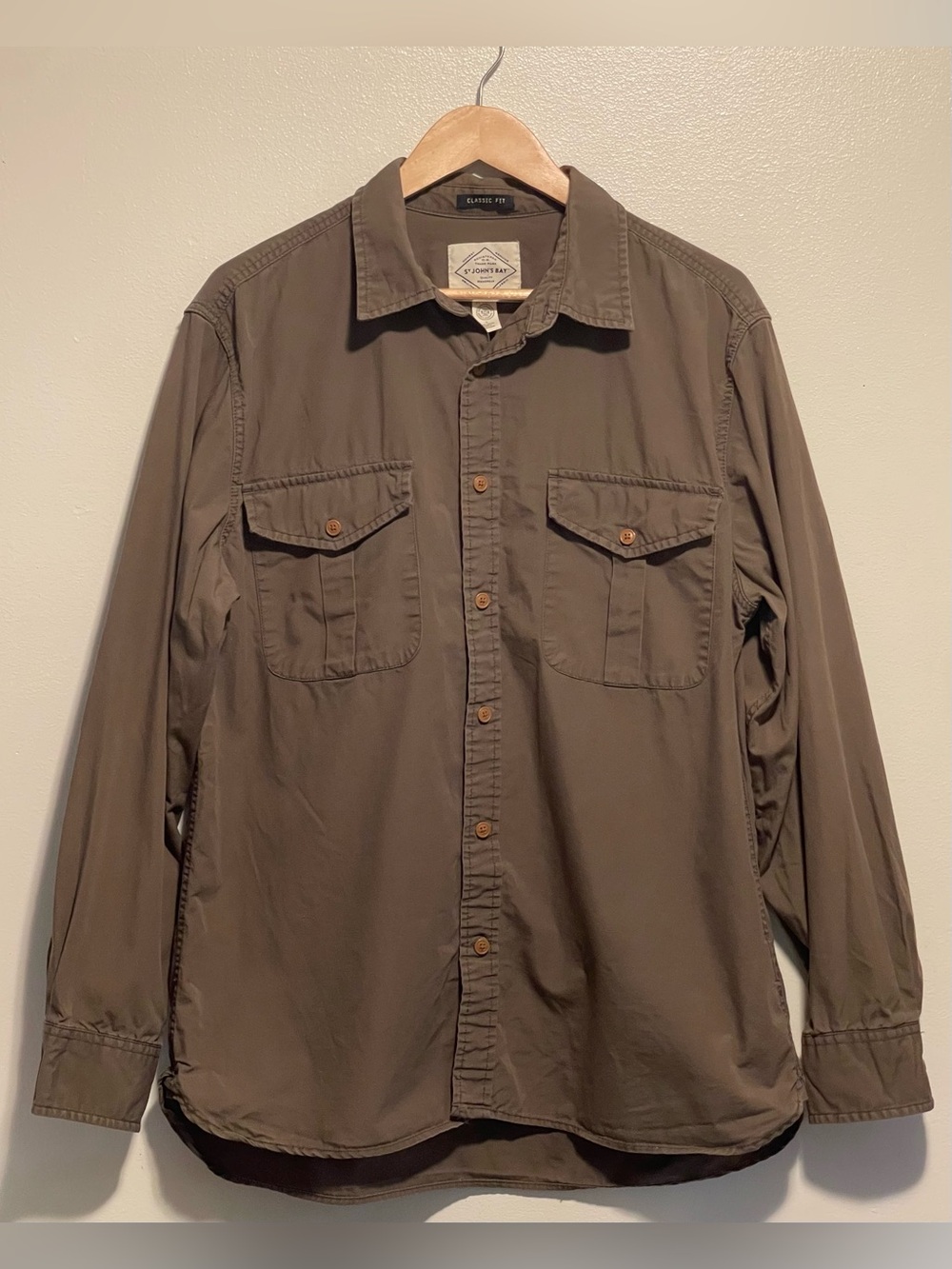 St. John's Bay Olive Green Utility Shirt Jacket